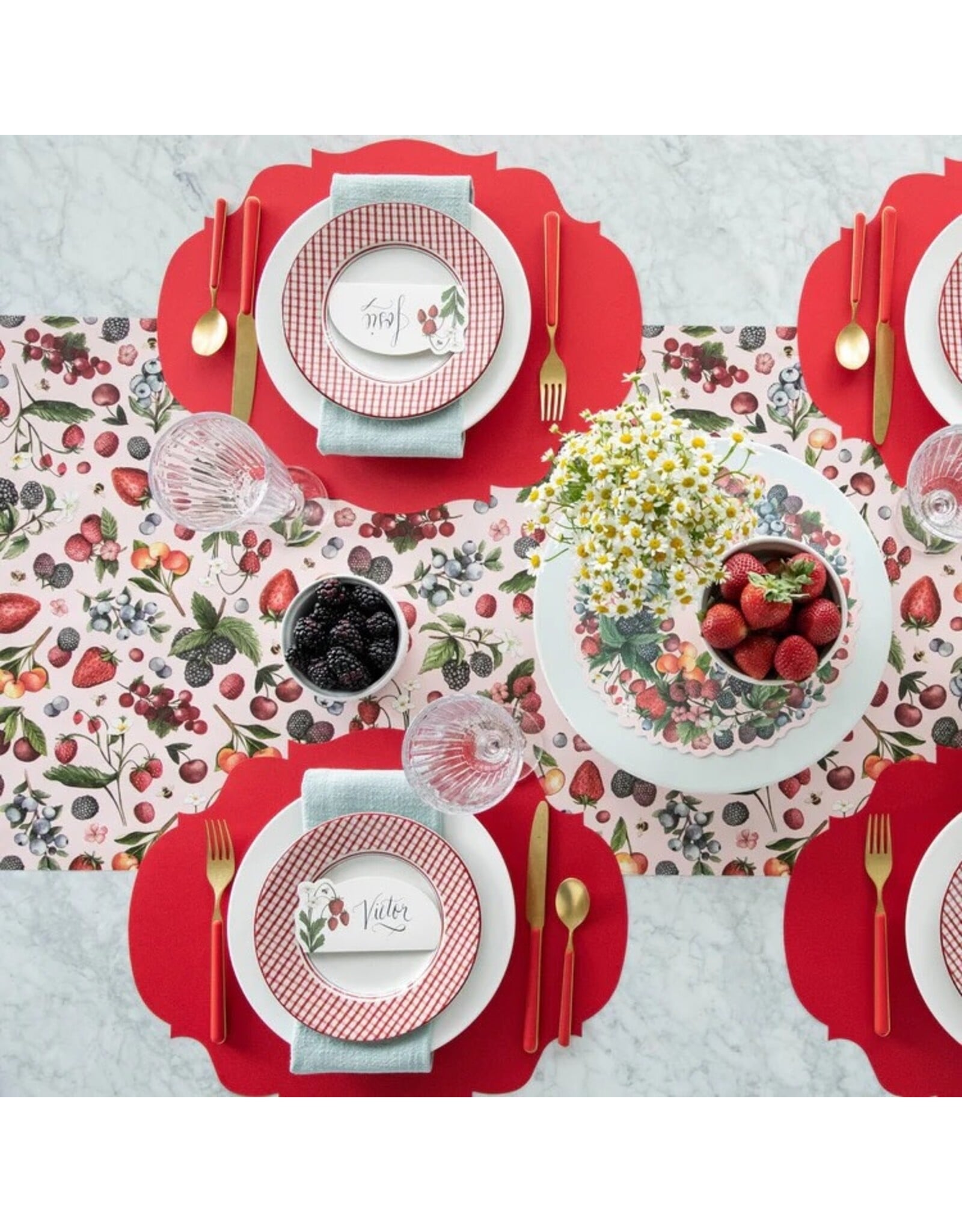 Hester & Cook French Frame Die-cut Placemats 12ct Red