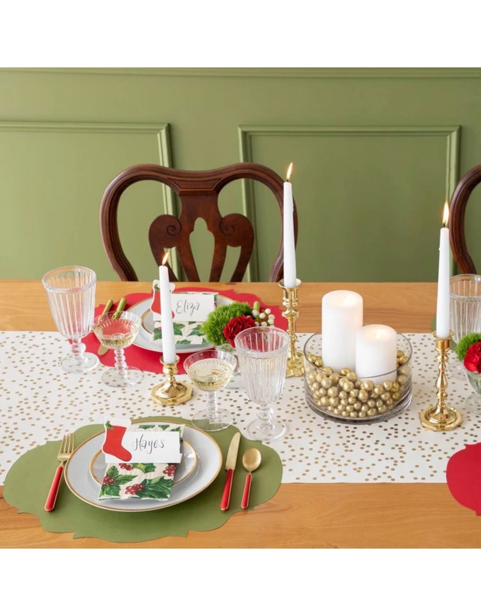 Hester & Cook French Frame Die-cut Placemats 12ct Green