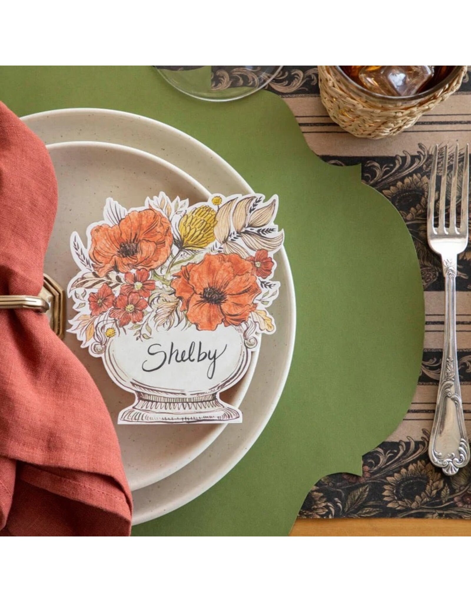 Hester & Cook French Frame Die-cut Placemats 12ct Green