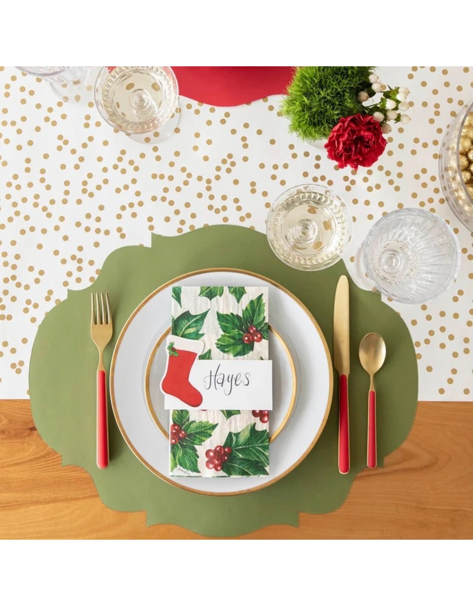 Hester & Cook French Frame Die-cut Placemats 12ct Green