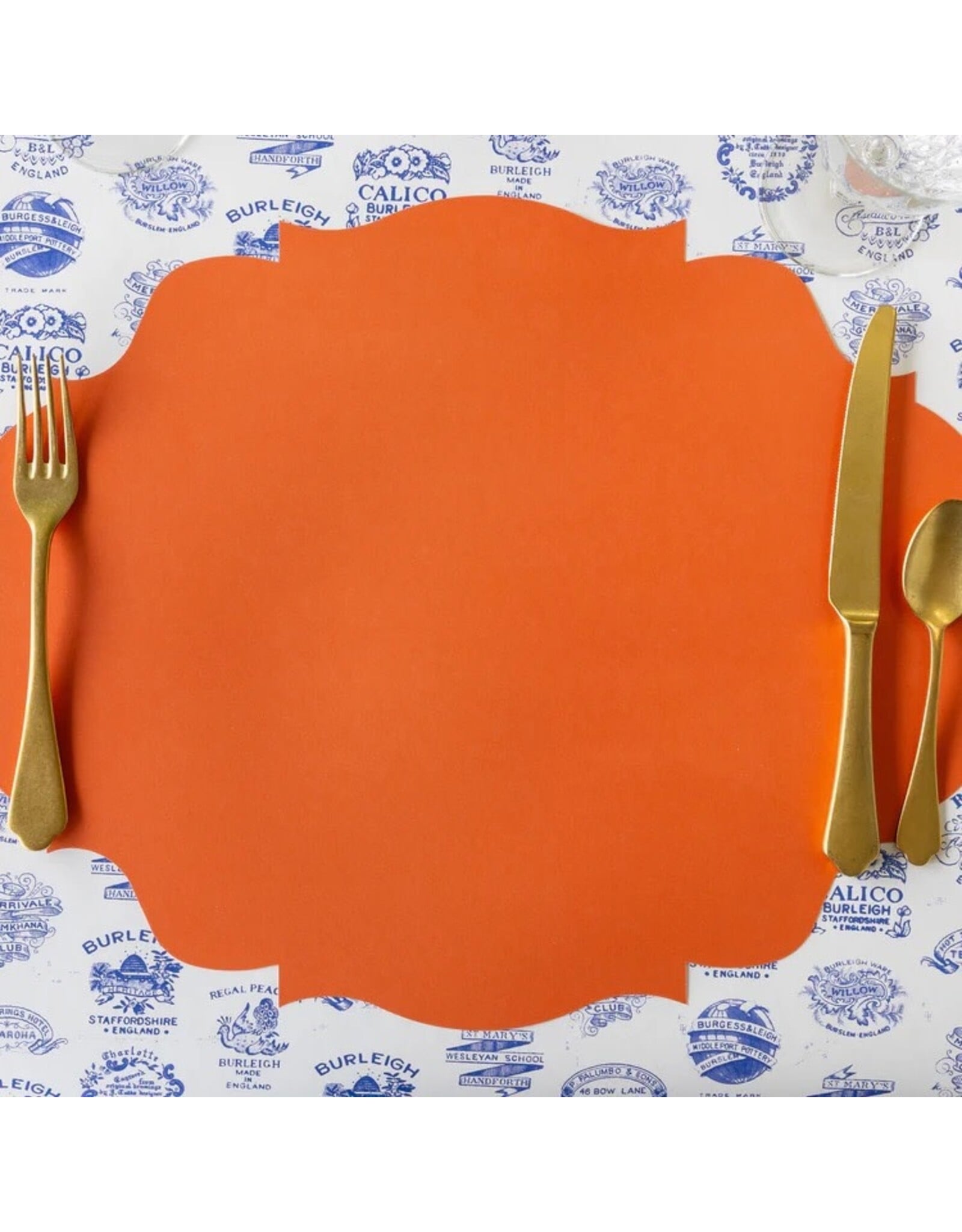 Hester & Cook French Frame Die-cut Placemats 12ct Pumpkin Orange
