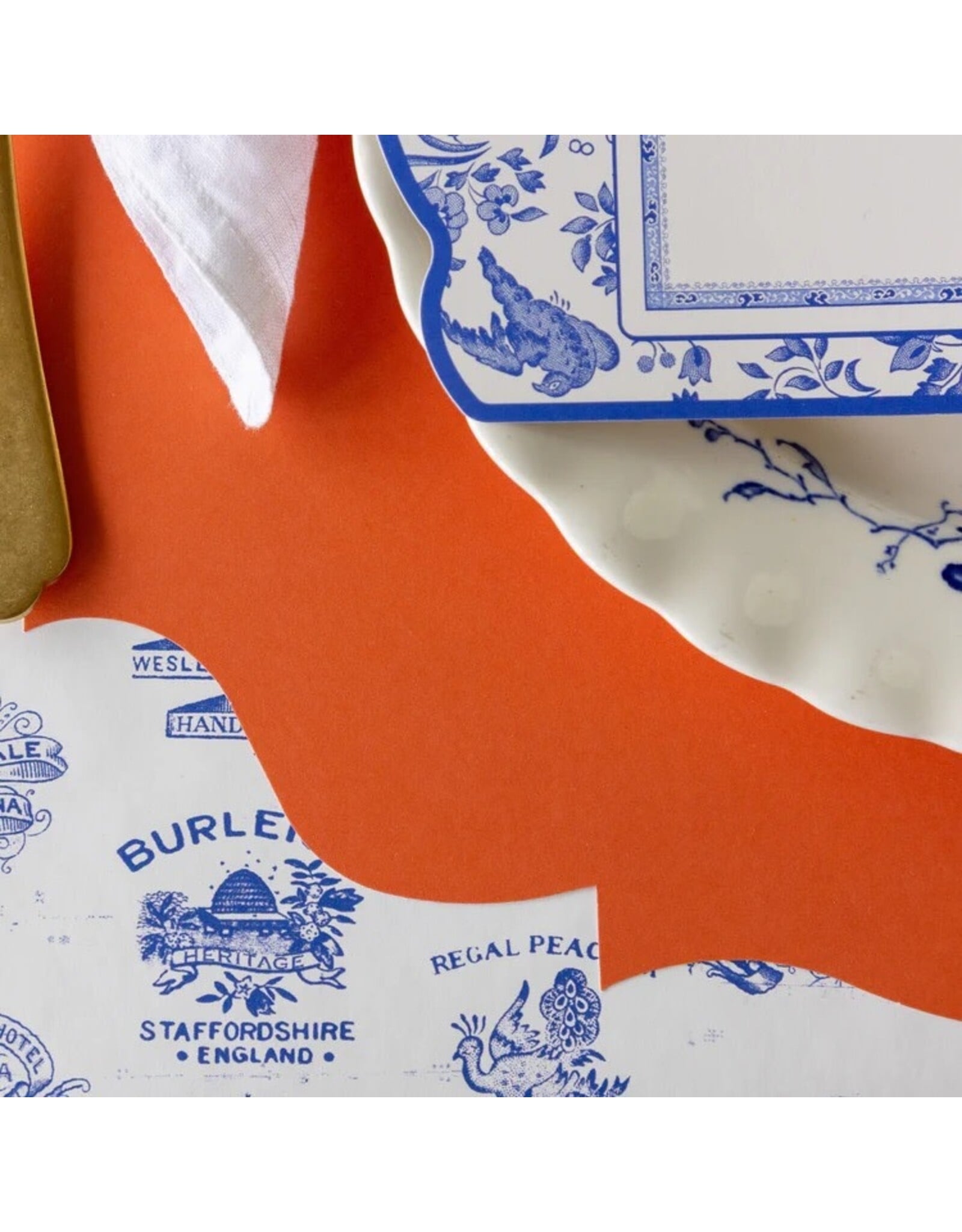 Hester & Cook French Frame Die-cut Placemats 12ct Pumpkin Orange