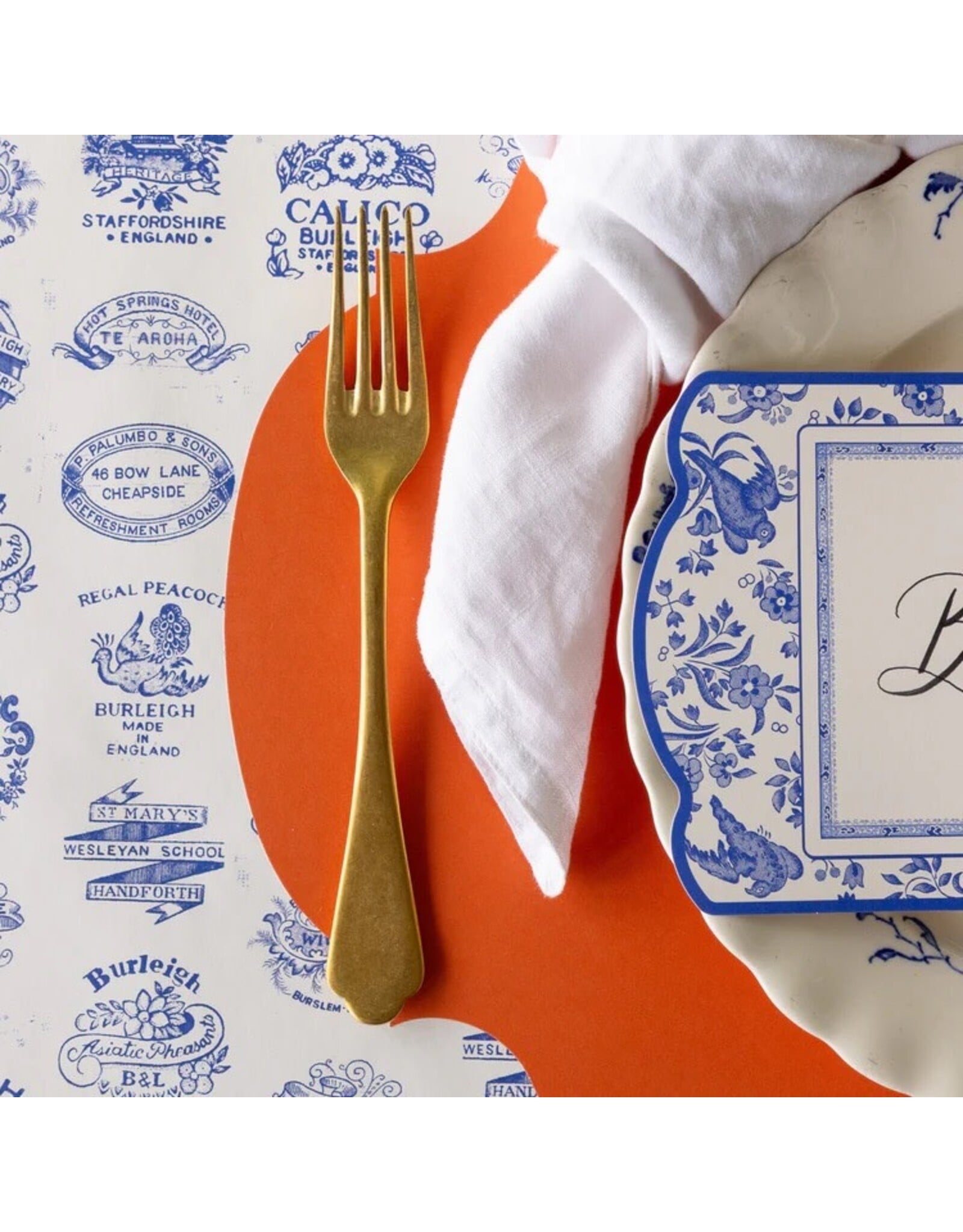 Hester & Cook French Frame Die-cut Placemats 12ct Pumpkin Orange