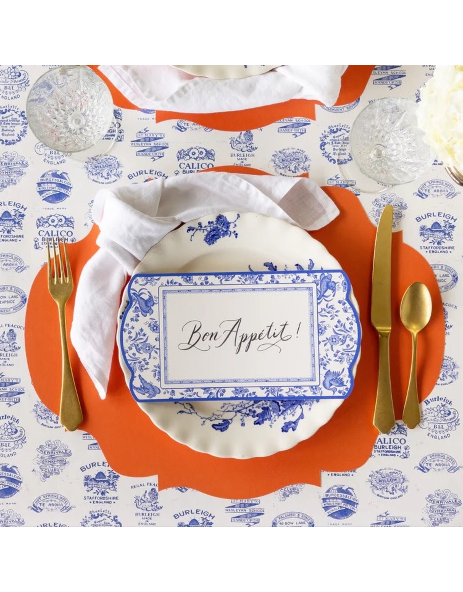 Hester & Cook French Frame Die-cut Placemats 12ct Pumpkin Orange