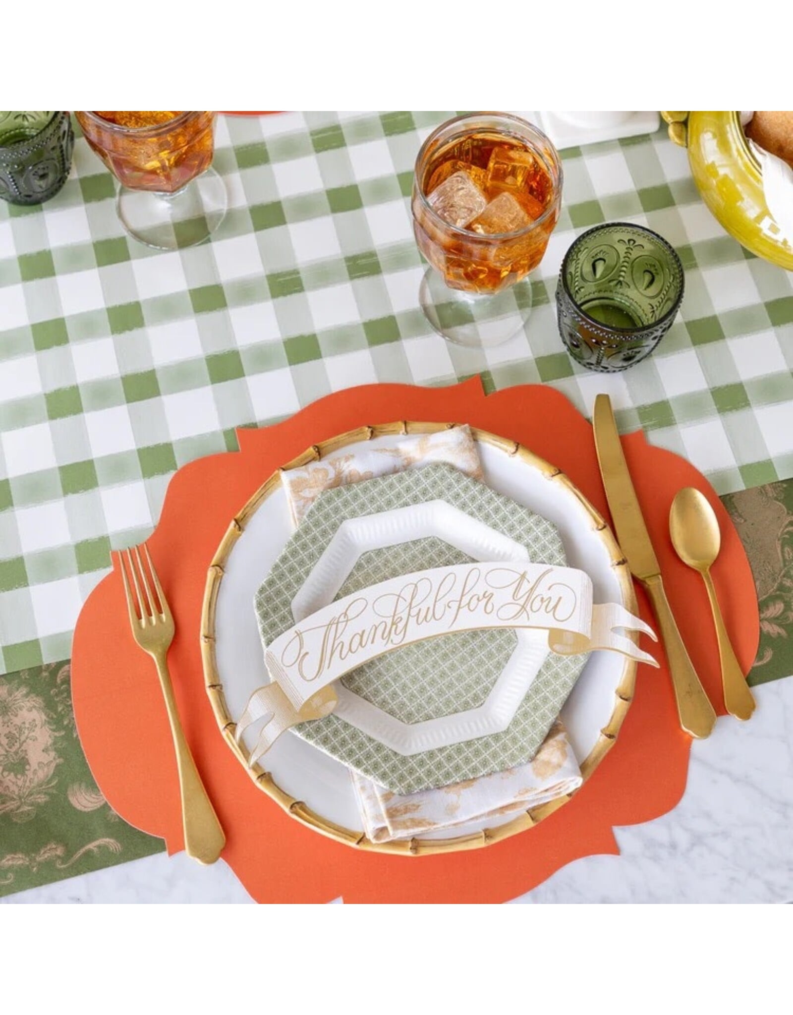 Hester & Cook French Frame Die-cut Placemats 12ct Pumpkin Orange