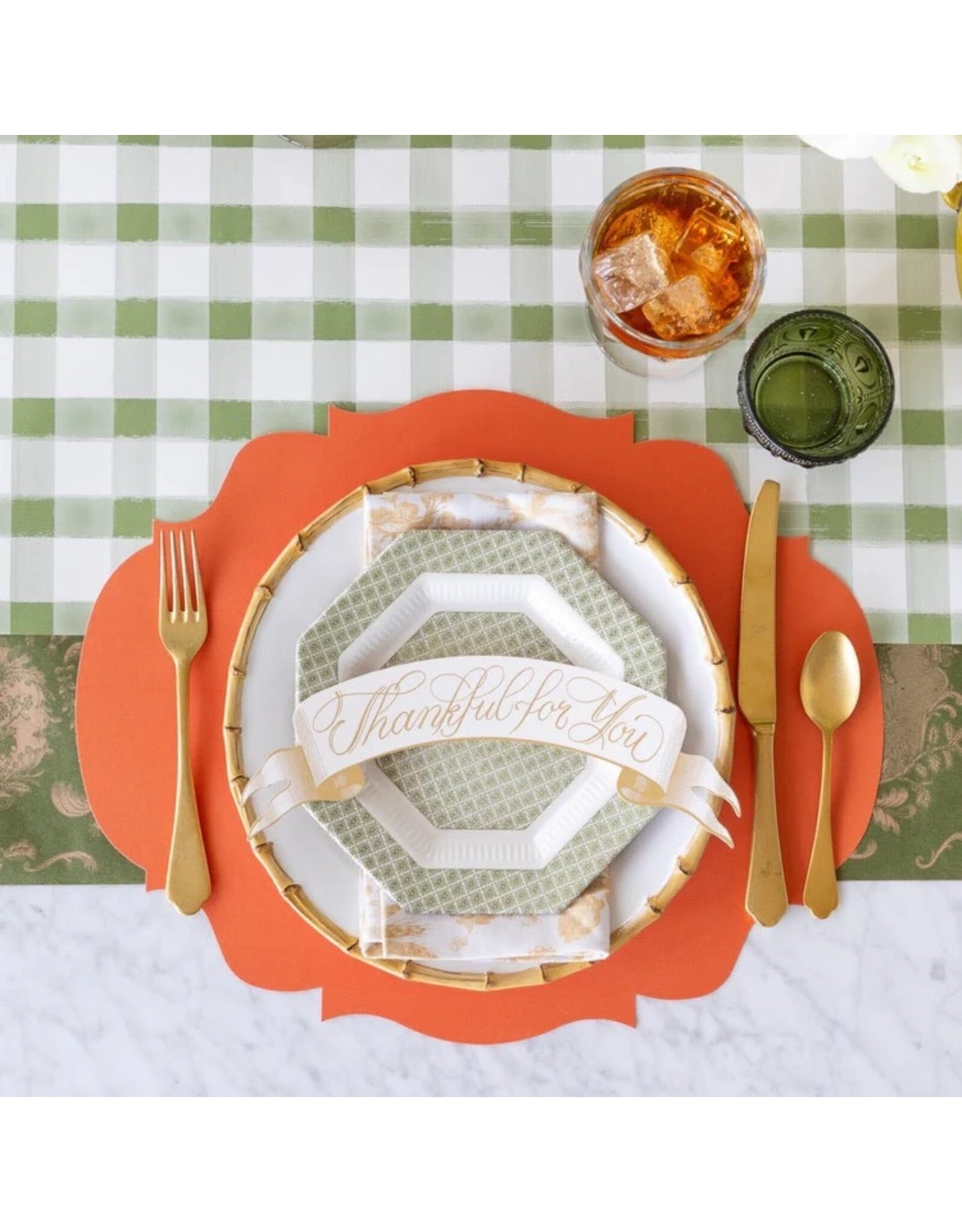 Hester & Cook French Frame Die-cut Placemats 12ct Pumpkin Orange