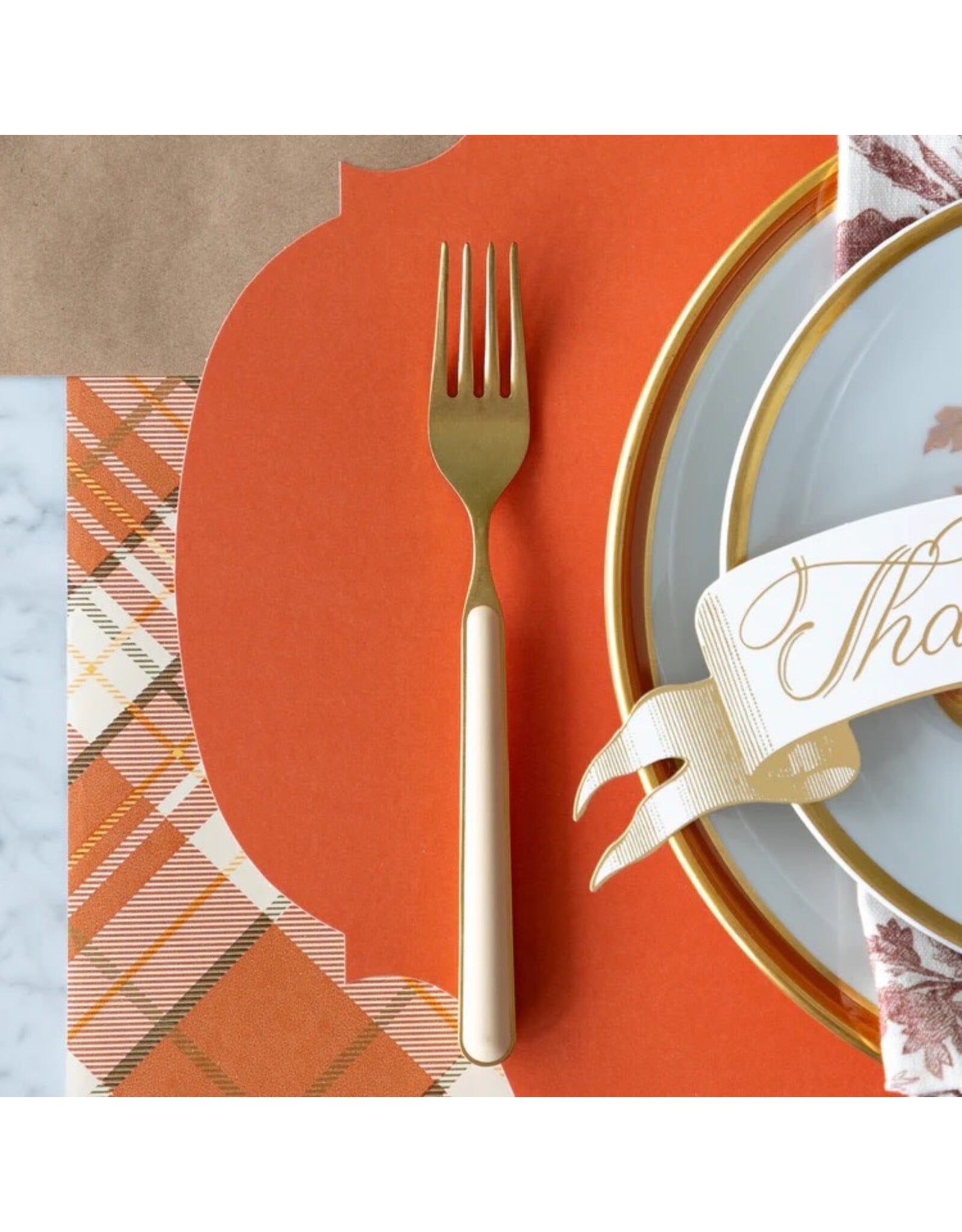 Hester & Cook French Frame Die-cut Placemats 12ct Pumpkin Orange