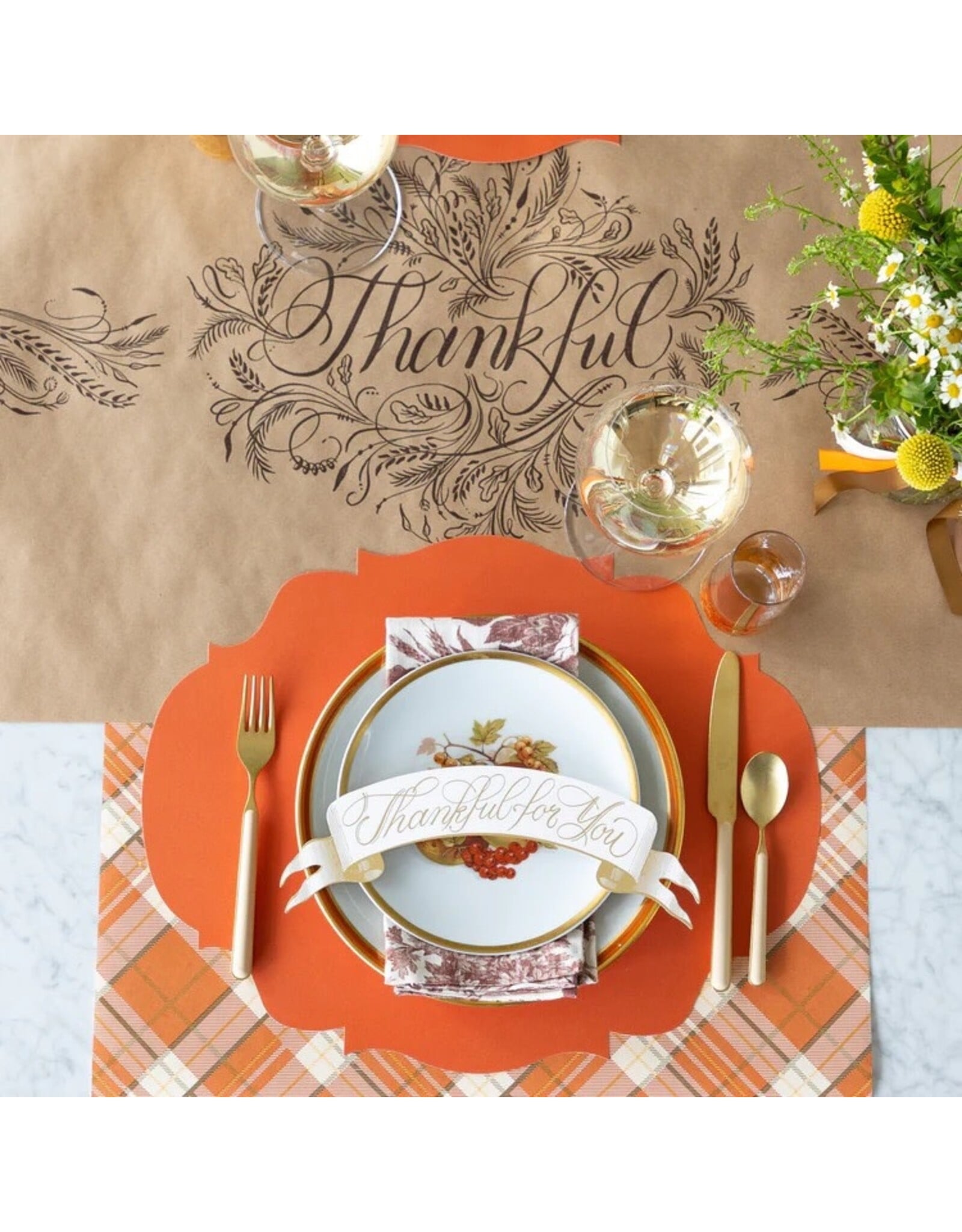 Hester & Cook French Frame Die-cut Placemats 12ct Pumpkin Orange