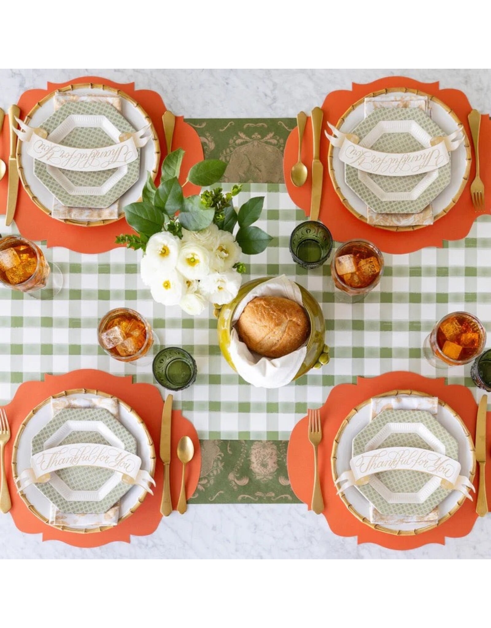 Hester & Cook French Frame Die-cut Placemats 12ct Pumpkin Orange