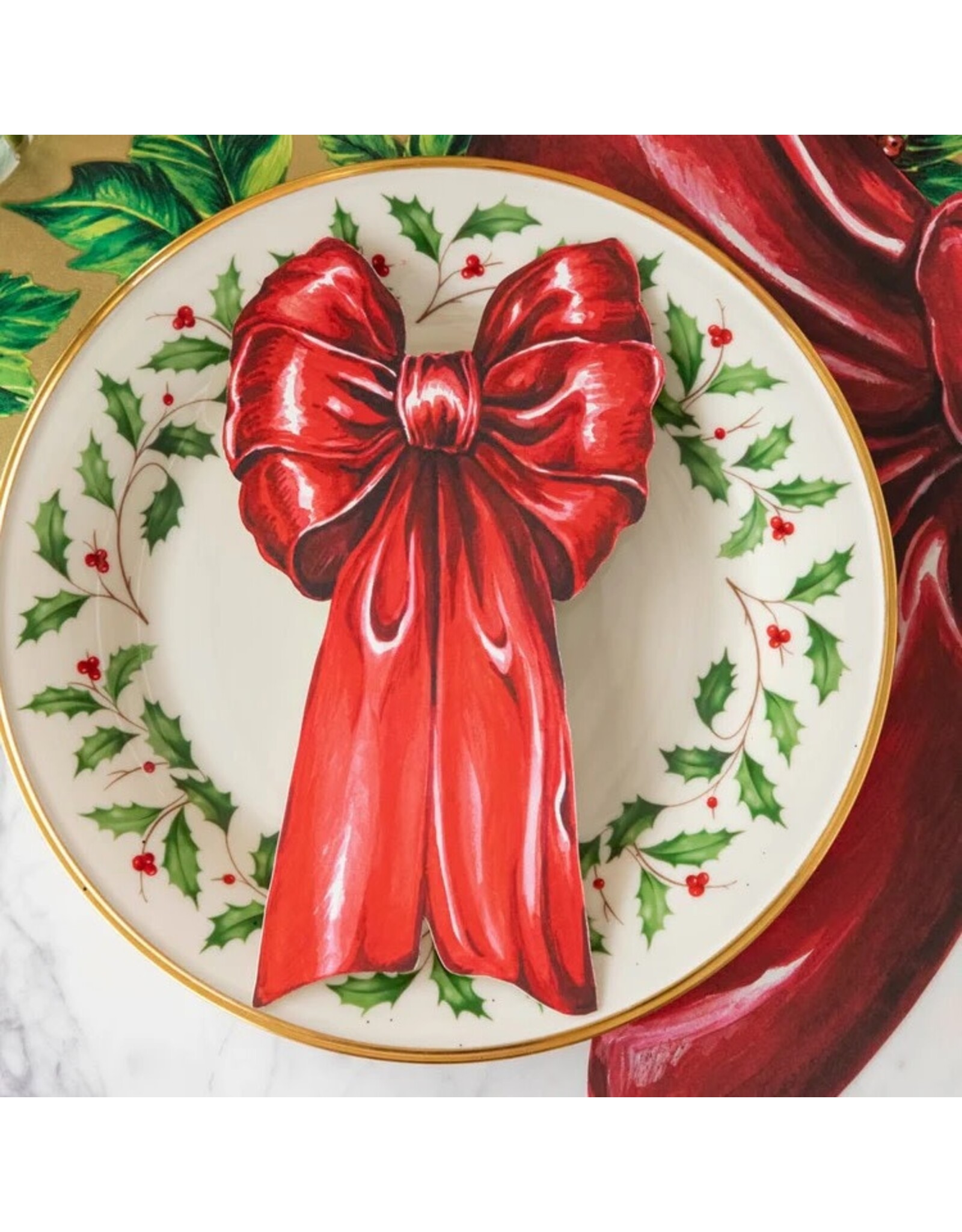 Hester & Cook Table Accent Place Cards Buffet Labels 12p Christmas Bow