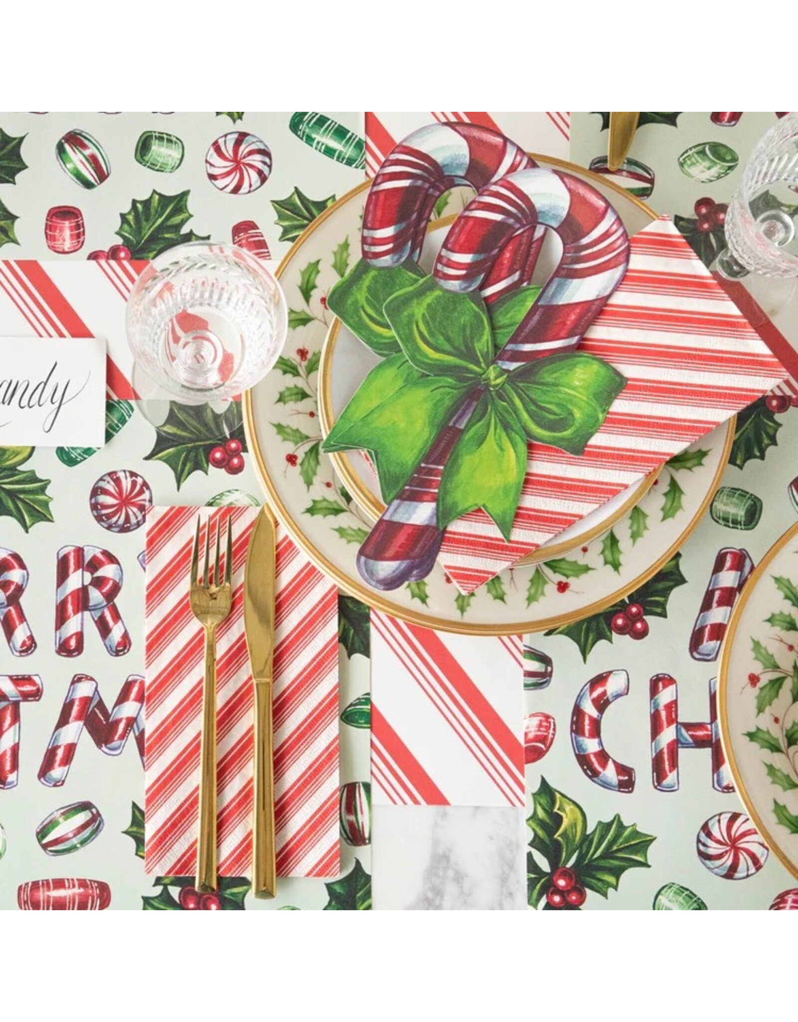 Hester & Cook Table Accents Place Cards Buffet Labels 12pk Candy Cane