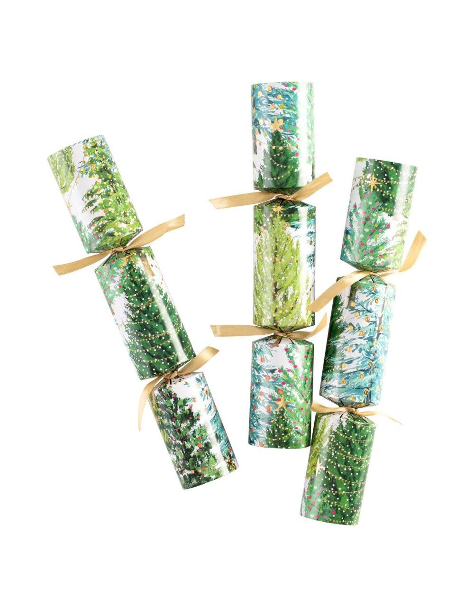 Caspari Celebration Crackers 6pk Christmas Trees With Lights