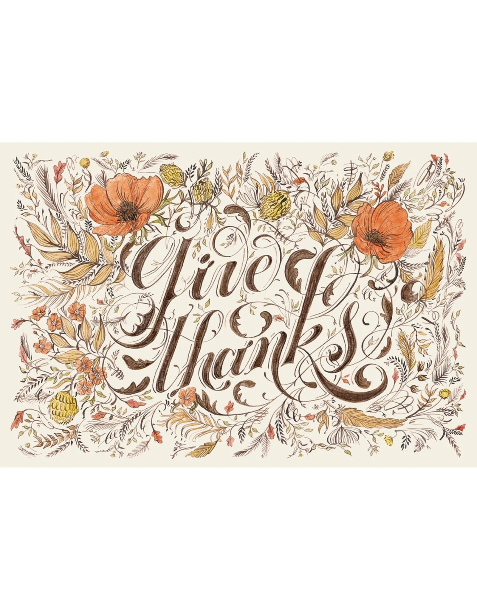 Hester & Cook Paper Placemats 18pk Give Thanks Placemat