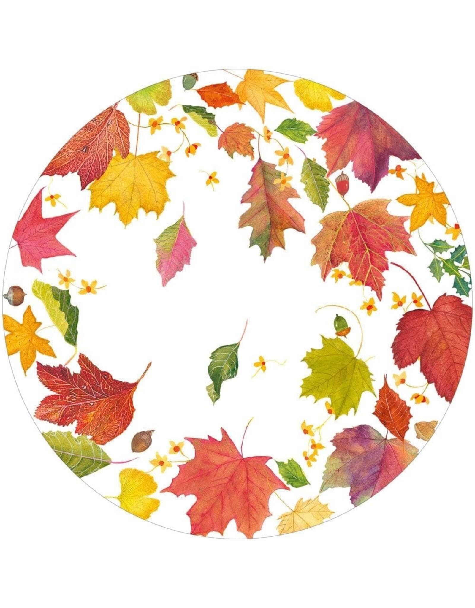 Caspari Thanksgiving Paper Placemats 12pk Round Swirling Fall Leaves