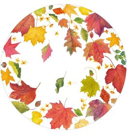 Caspari Thanksgiving Paper Placemats 12pk Round Swirling Fall Leaves