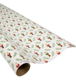 Caspari Christmas Gift Wrapping Paper 8ft Little Nutcracker