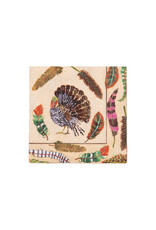 Caspari Thanksgiving Paper Cocktail Napkins 20pk Plumage Turkey