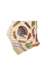 Caspari Thanksgiving Paper Cocktail Napkins 20pk Plumage Turkey