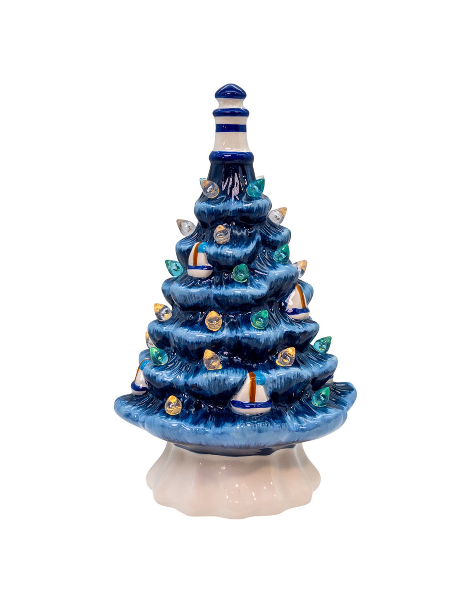 Kurt Adler Ceramic LED Coastal Christmas Tree Table Piece