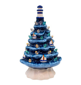 Kurt Adler Ceramic LED Coastal Christmas Tree Table Piece