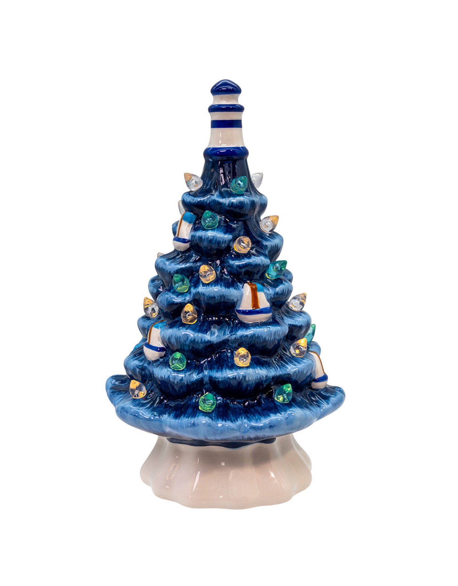 Kurt Adler Ceramic LED Coastal Christmas Tree Table Piece