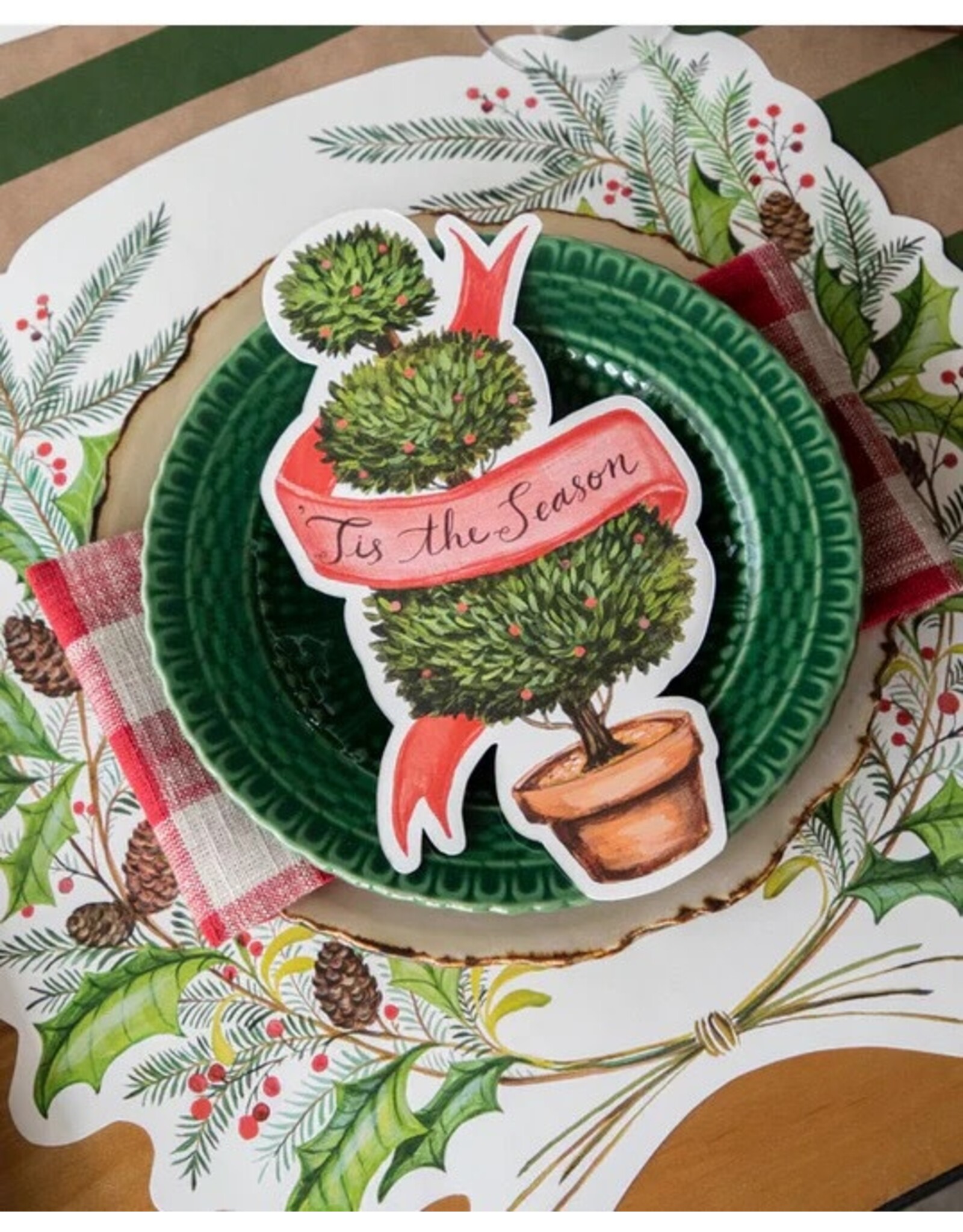 Hester & Cook Table Accents Place Cards Labels 12pk Christmas Topiary
