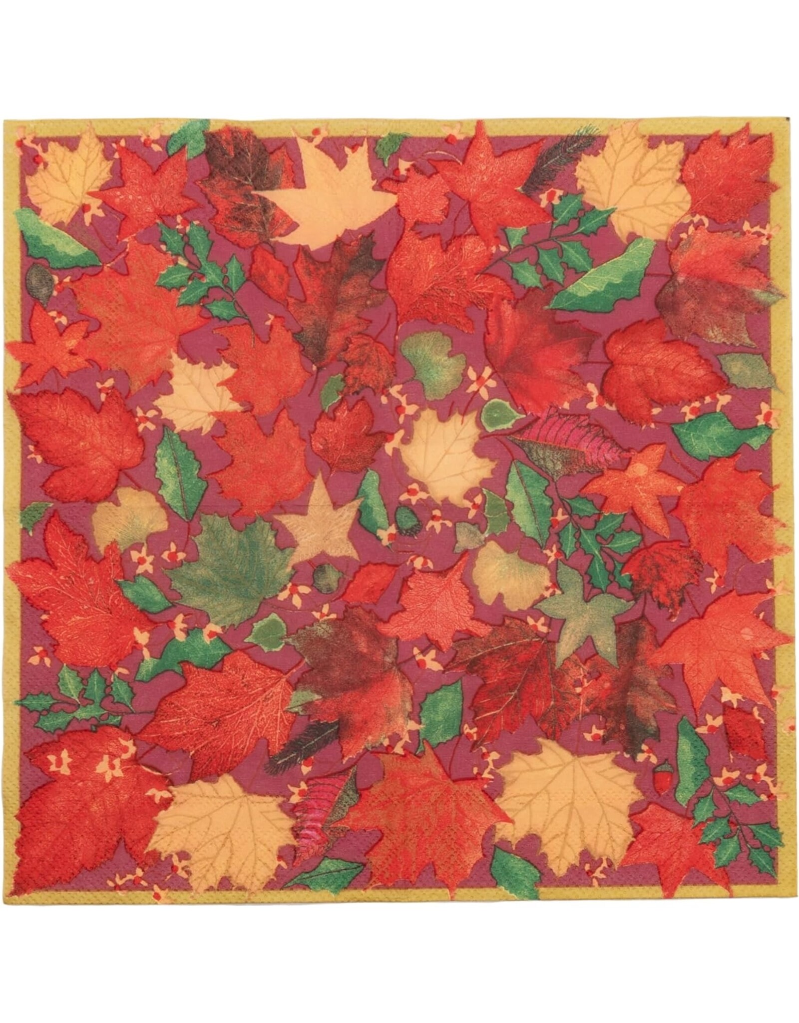 Caspari Thanksgiving Paper Cocktail Napkins 20pk Swirling Fall Leaves