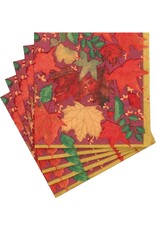 Caspari Thanksgiving Paper Cocktail Napkins 20pk Swirling Fall Leaves
