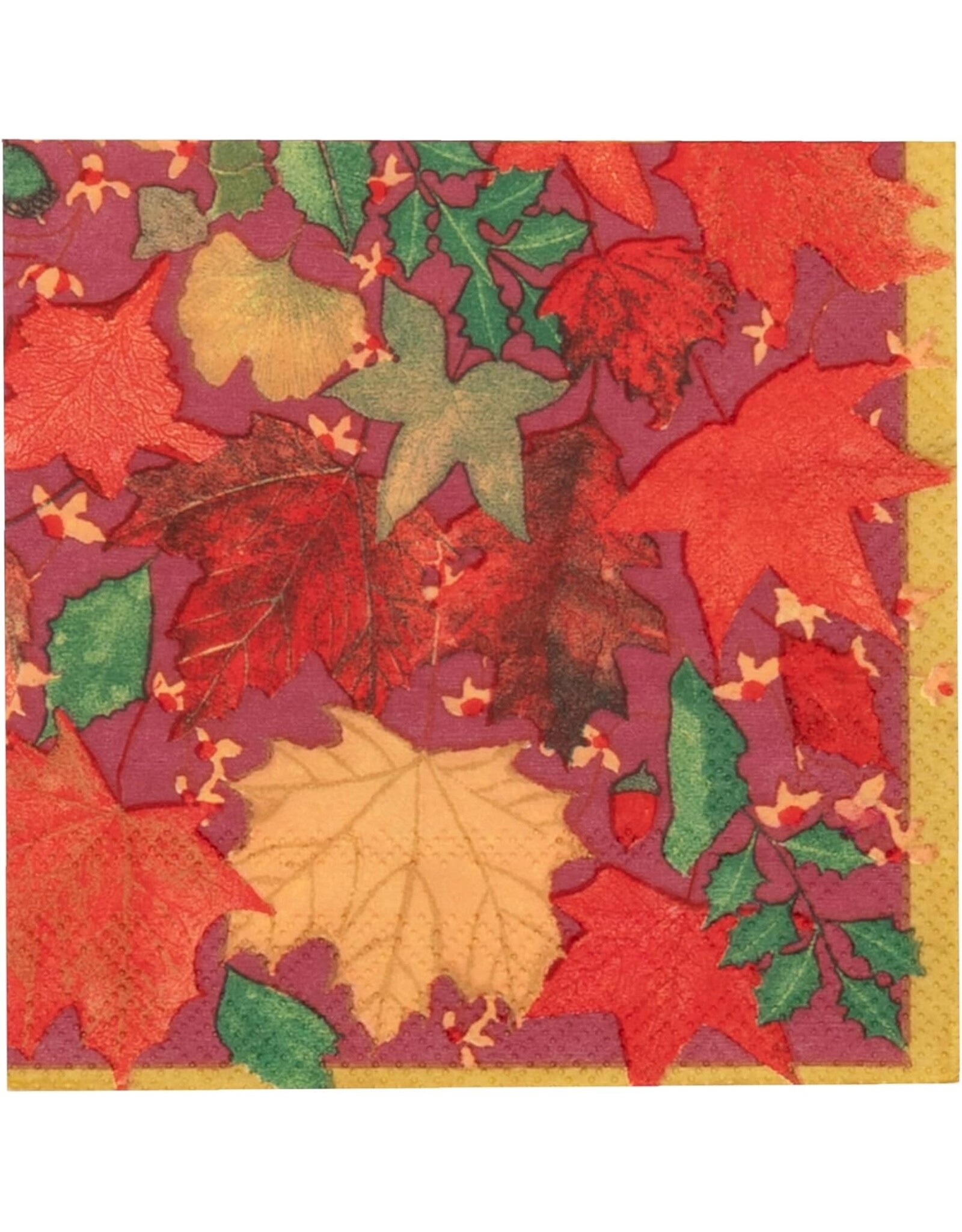 Caspari Thanksgiving Paper Cocktail Napkins 20pk Swirling Fall Leaves