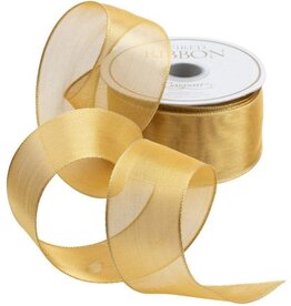 Caspari Ribbon 9 yrds 1.5W Inch Sheer Gold