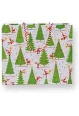 Caspari Christmas Gift Bag Large 11.75x4.75x10 Twirling Santas