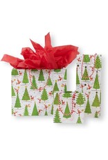 Caspari Christmas Gift Bag Large 11.75x4.75x10 Twirling Santas