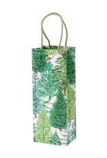 Caspari Christmas Wine And Bottle Gift Bag Trees W Lights