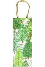 Caspari Christmas Wine And Bottle Gift Bag Trees W Lights