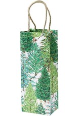 Caspari Christmas Wine And Bottle Gift Bag Trees W Lights