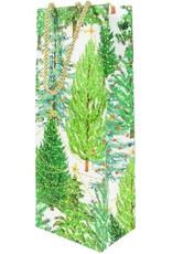 Caspari Christmas Wine And Bottle Gift Bag Trees W Lights