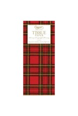 Caspari Christmas Gift Tissue Paper 4 Sheets Royal Plaid