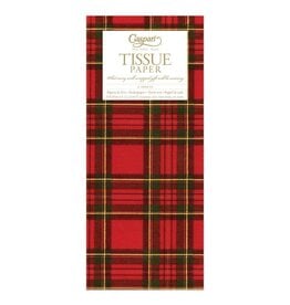 Caspari Christmas Gift Tissue Paper 4 Sheets Royal Plaid