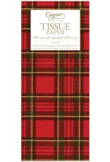 Caspari Christmas Gift Tissue Paper 4 Sheets Royal Plaid