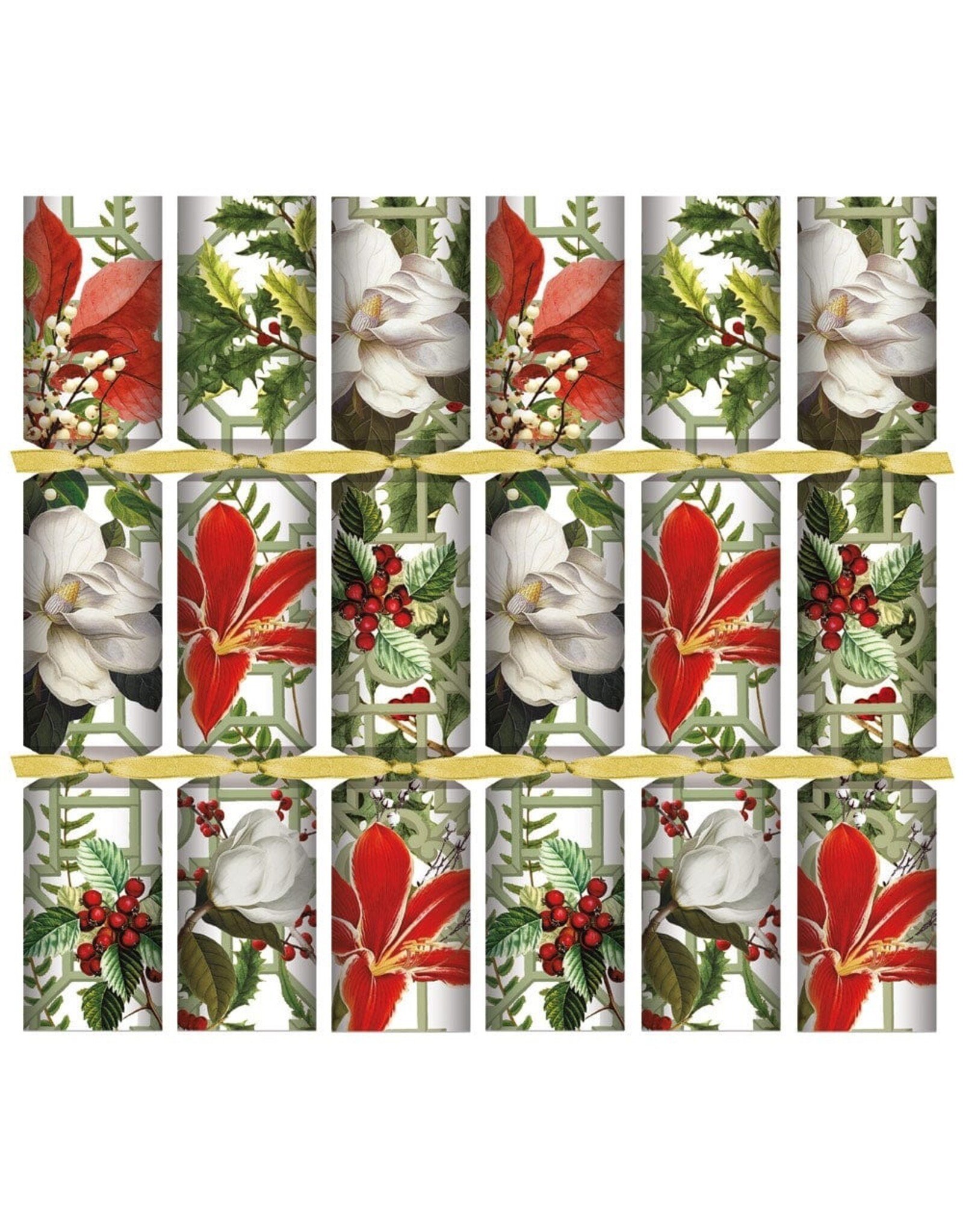 Caspari Celebration Crackers 6pk Christmas Garden