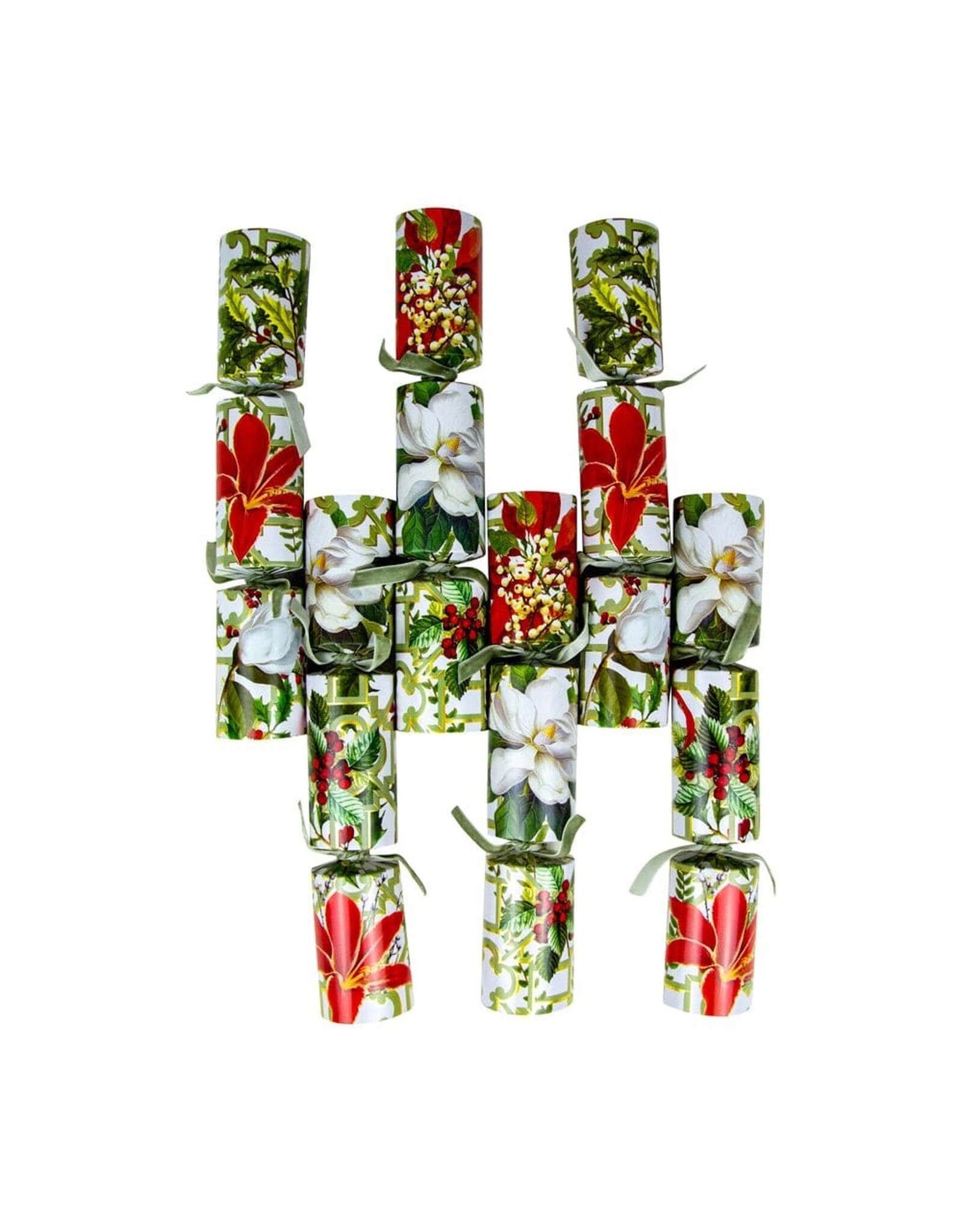 Caspari Celebration Crackers 6pk Christmas Garden