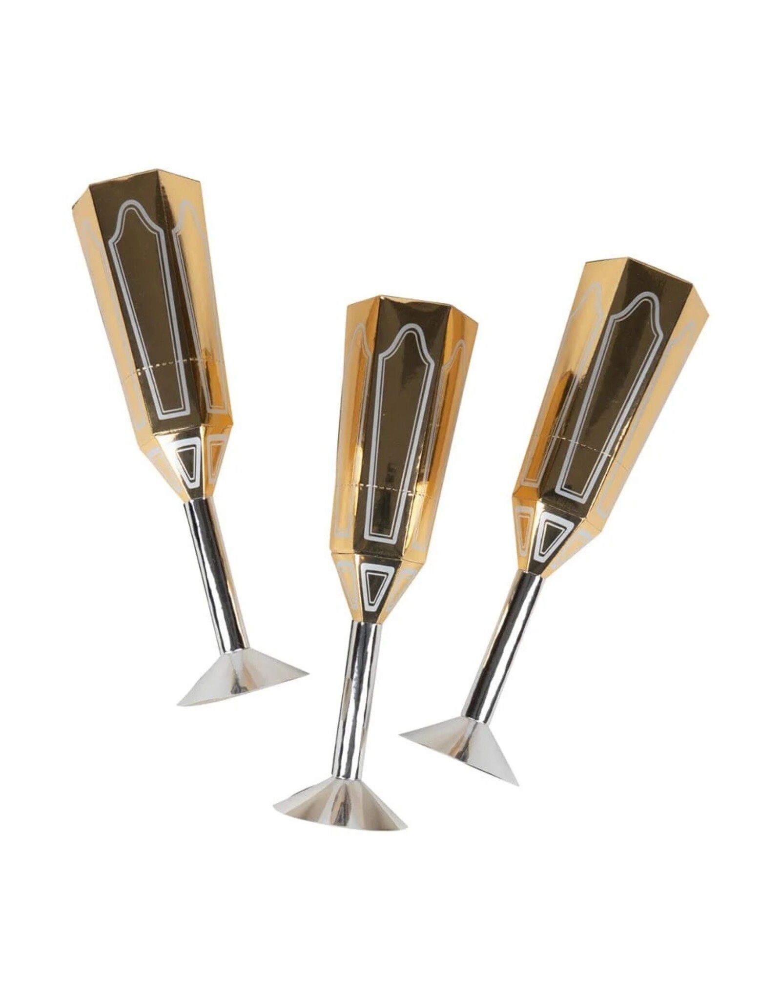 Caspari Celebration Crackers 6pk Champagne Flutes