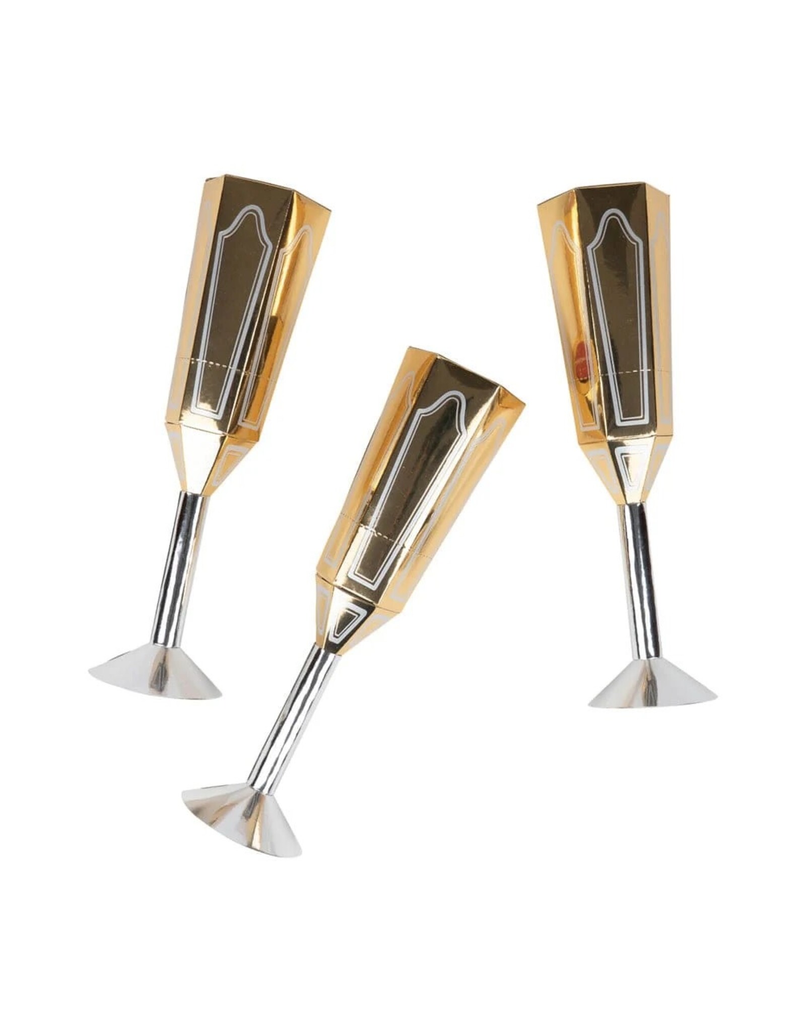 Caspari Celebration Crackers 6pk Champagne Flutes