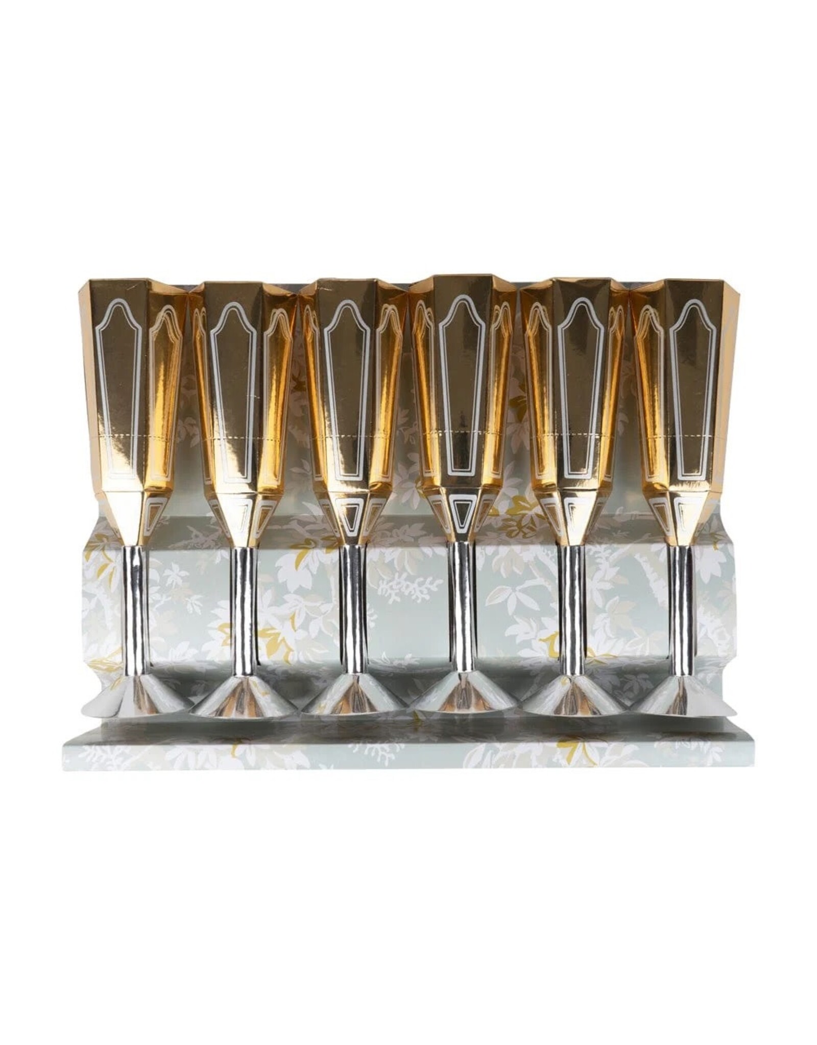 Caspari Celebration Crackers 6pk Champagne Flutes