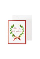 Caspari Laurel Wreath Merry Christmas Gift Enclosure Cards 4pk