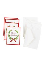 Caspari Laurel Wreath Merry Christmas Gift Enclosure Cards 4pk