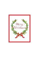 Caspari Laurel Wreath Merry Christmas Gift Enclosure Cards 4pk