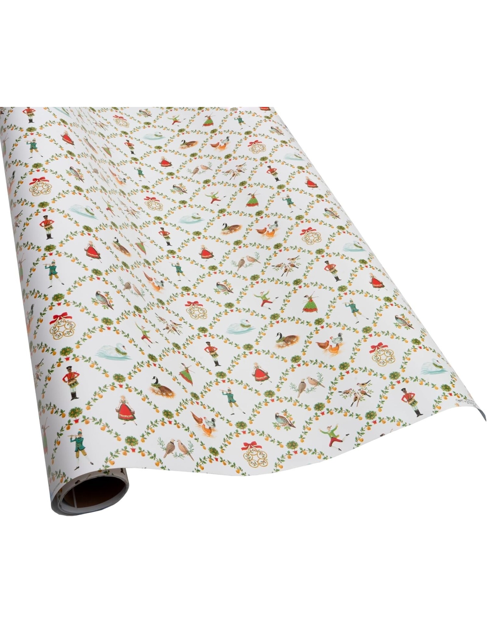 Caspari Christmas Gift Wrapping Paper 8ft Roll On The Twelfth Day