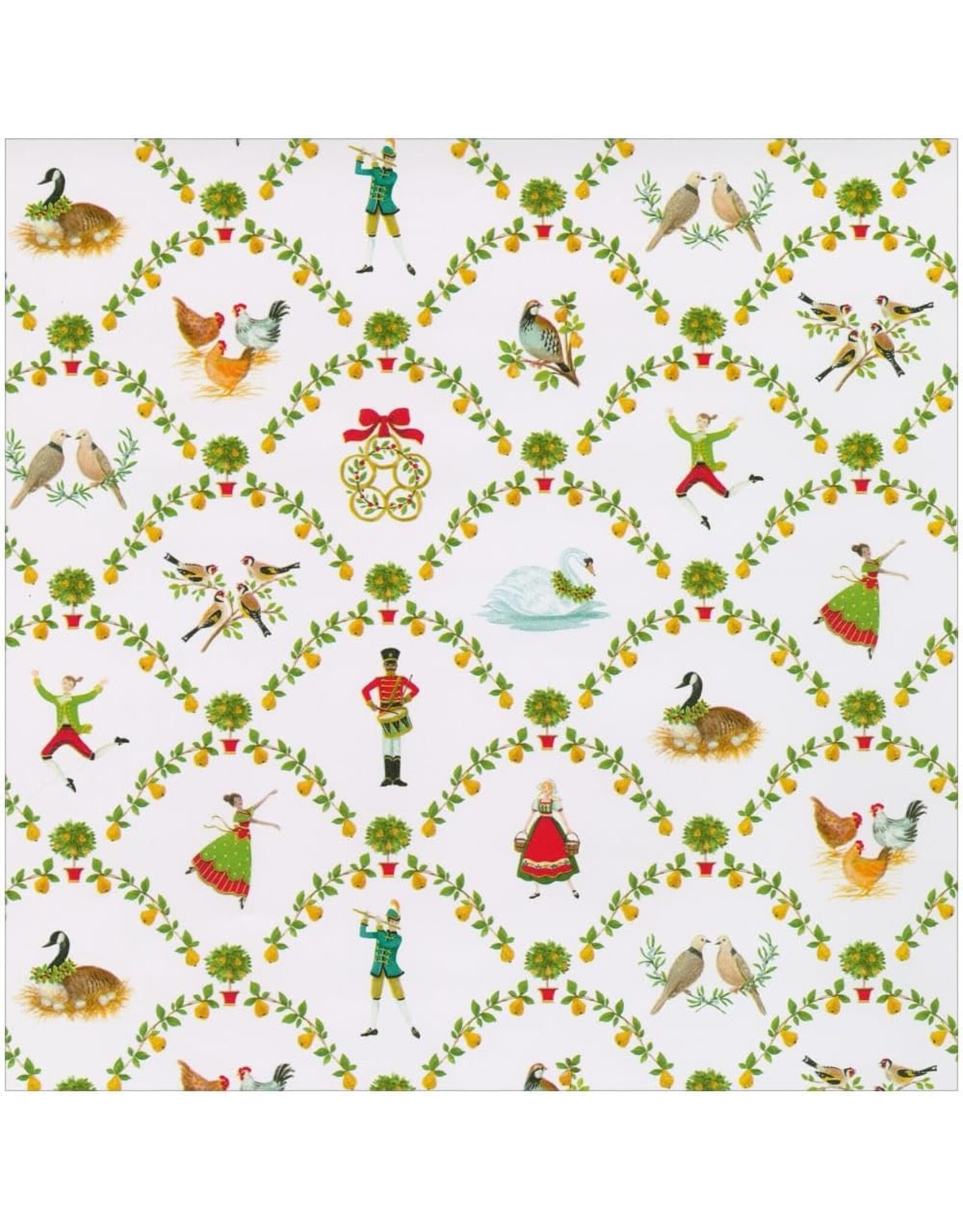 Caspari Christmas Gift Wrapping Paper 8ft Roll On The Twelfth Day