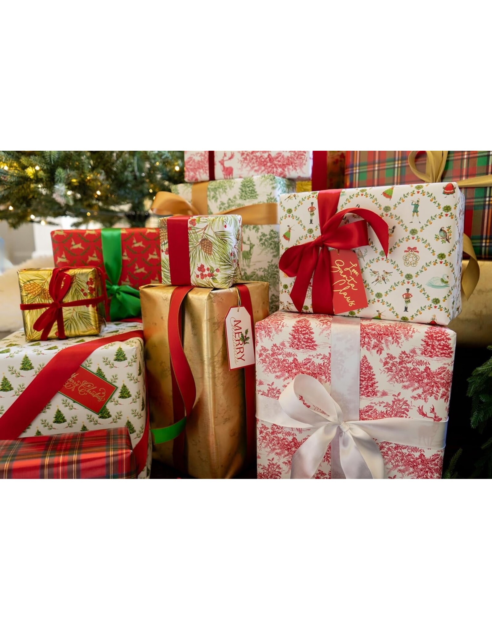 Caspari Christmas Gift Wrapping Paper 8ft Roll On The Twelfth Day